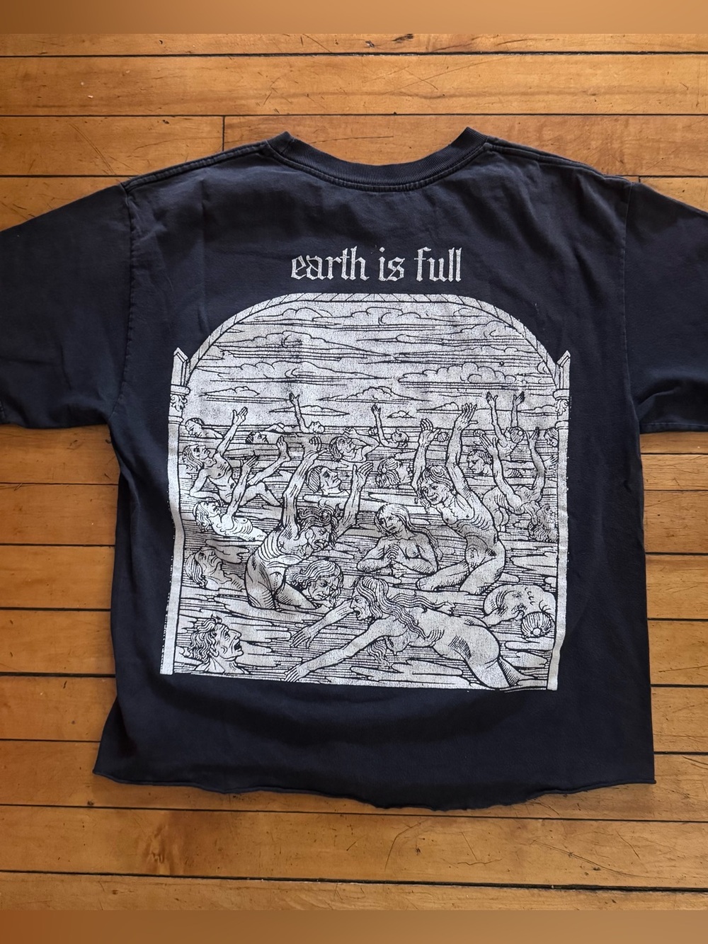 Cloakroom earth is full black band tee cut cropped  emo grunge 2022 t shirt